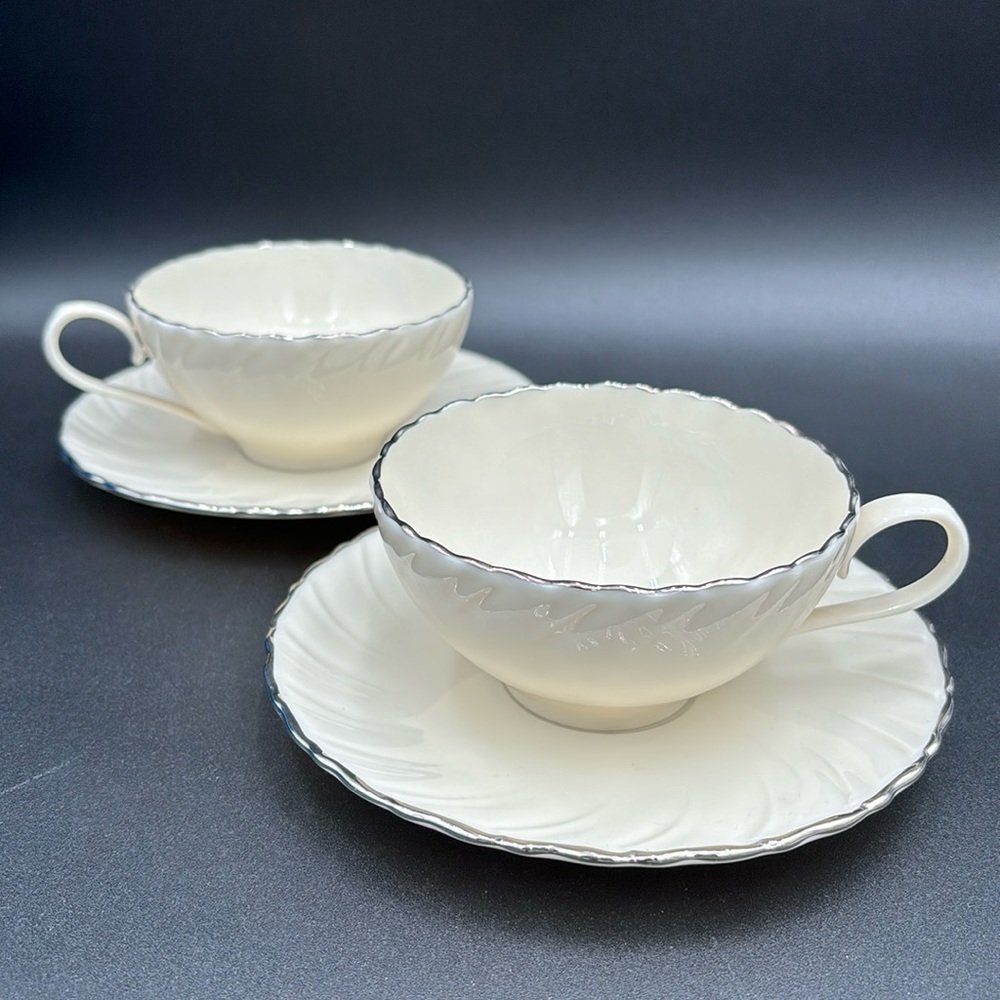 Vintage Lenox weatherly tea cups with saucers